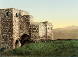 所谓的亚哈宫中世纪塔遗址在Jezreel，1880-1900（photochrom） 作者 瑞士摄影师